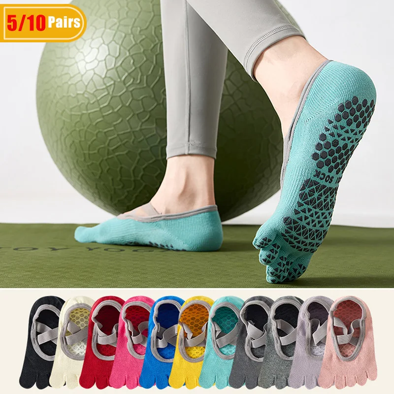 Pilates & Yoga Unleashed Studio - 5/10 Pairs Women's Cotton Yoga Five