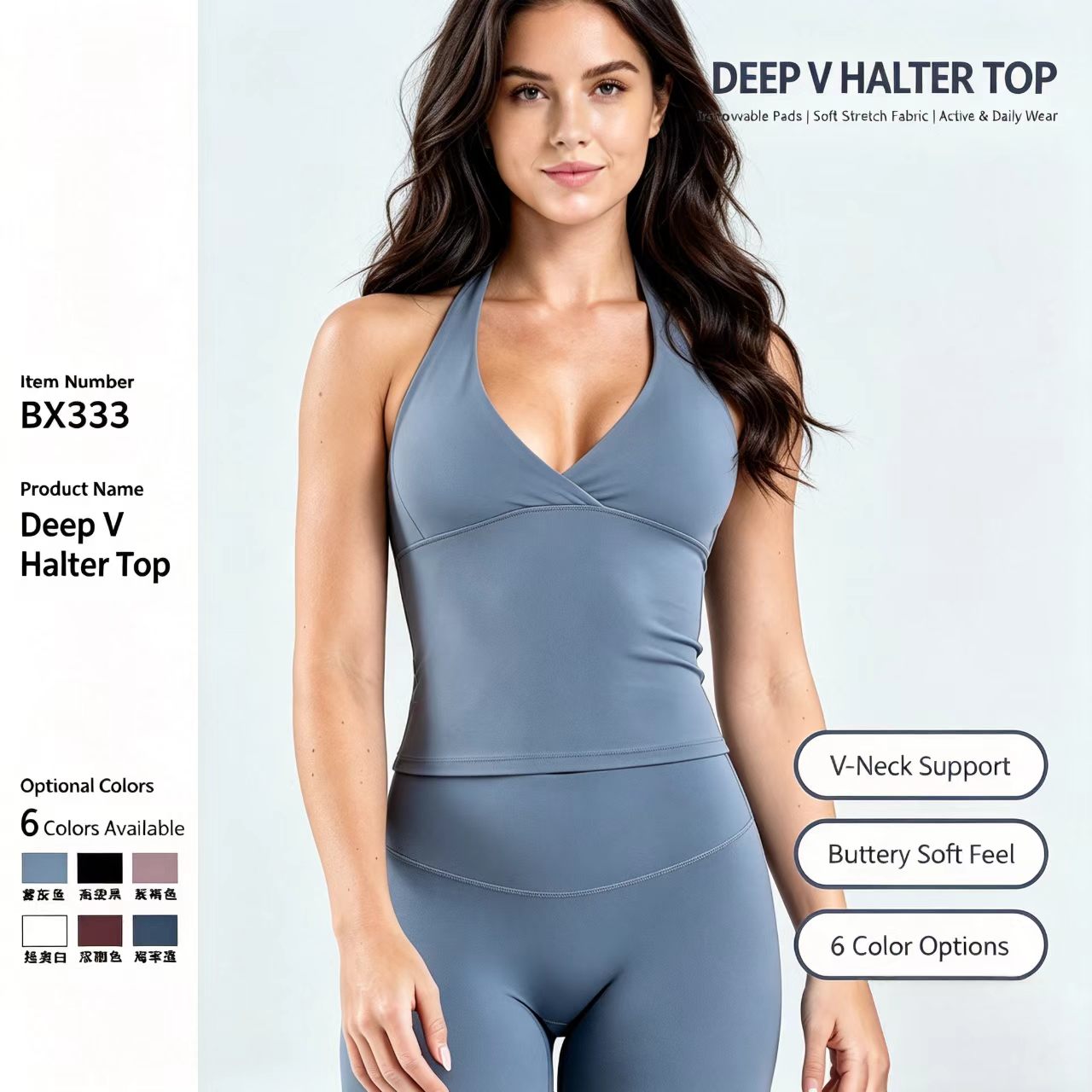 Bra Halter V-Neck Yoga Tank To - Pilates V Yoga ulasan dan harga