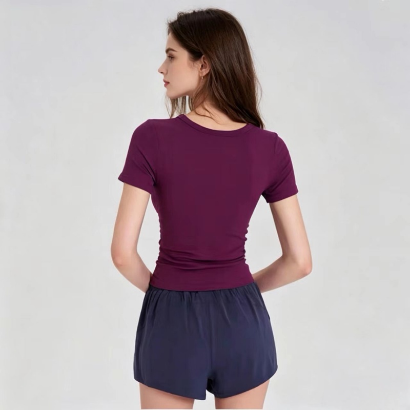 Summer Short Sleeve Padded Spo - Pilate Yoga Workout ulasan dan harga